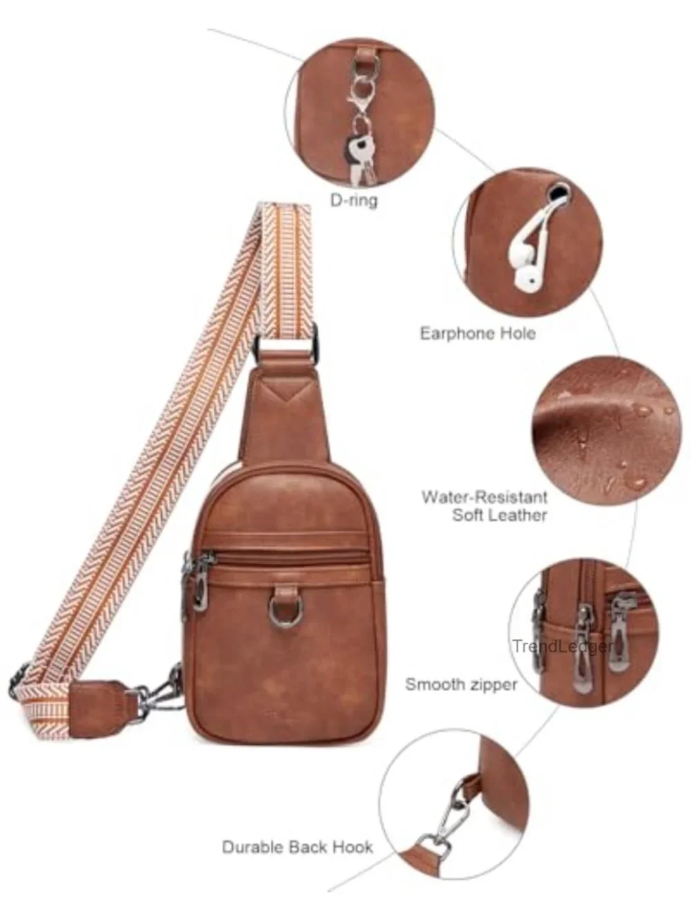 Small Sling Bag Crossbody Fanny Pack Vegan PU Leather Women's Travel Purse